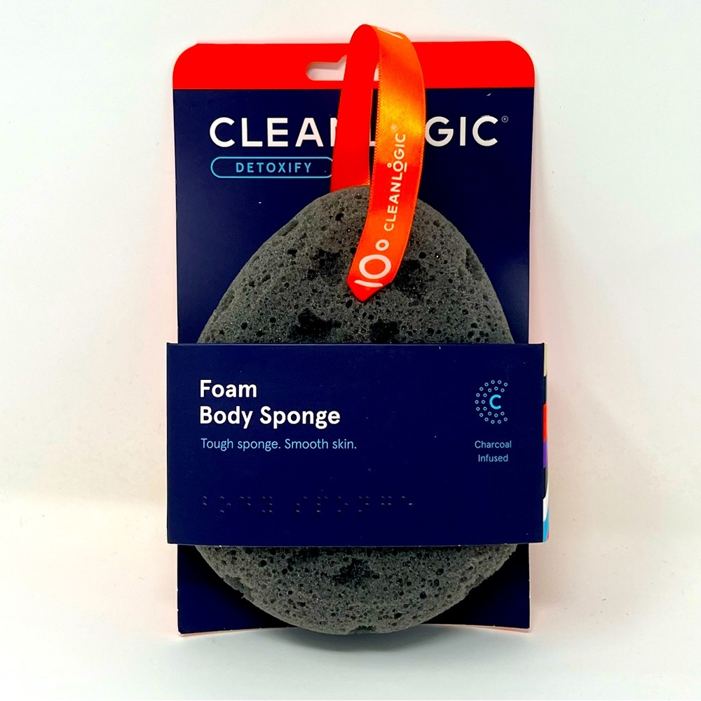 NWT Cleanlogic Foam Body Sponge Charcoal Infused